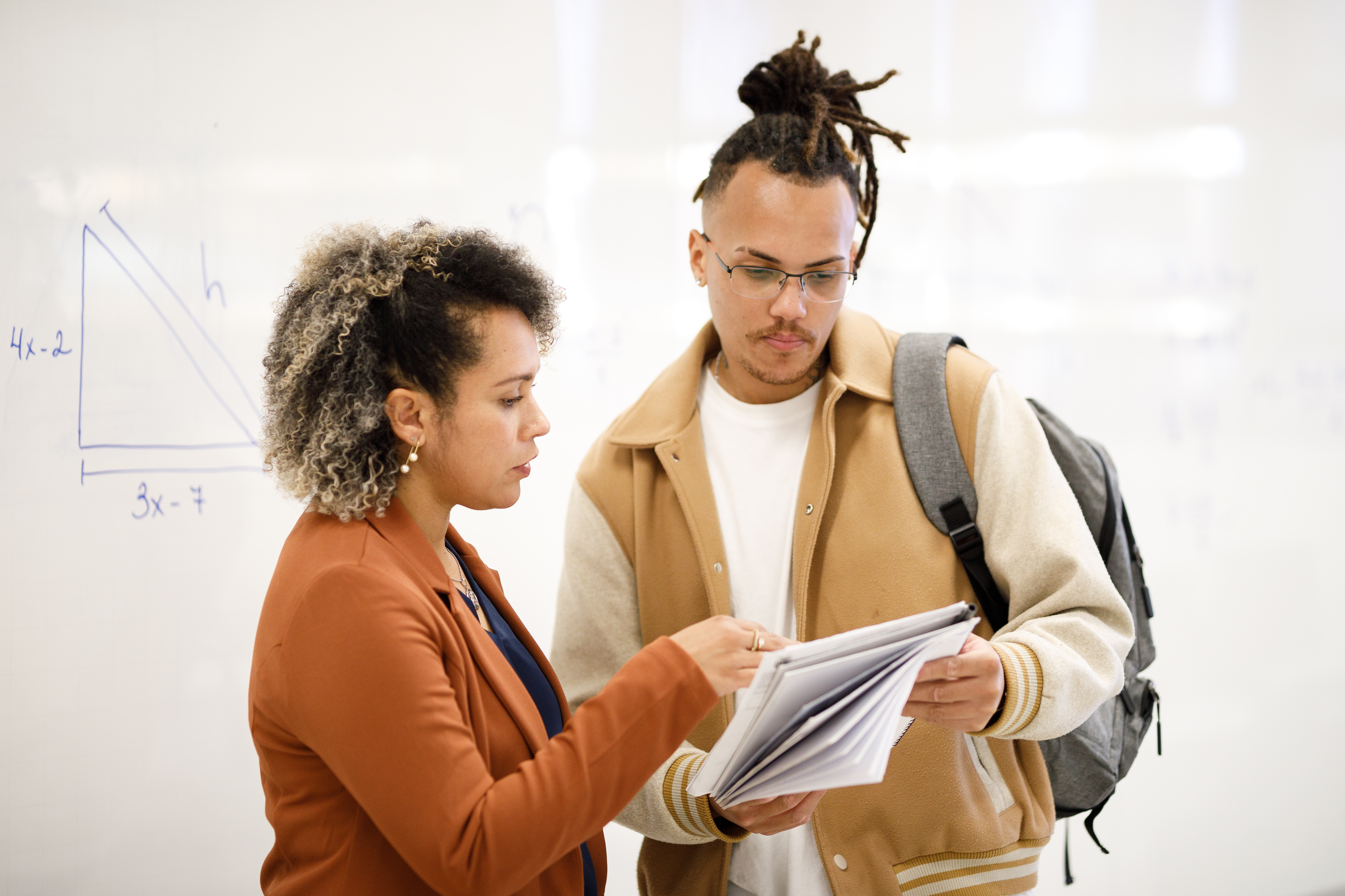 Teacher meeting with a student
